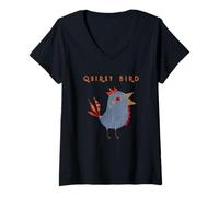 Women's Quirky Bird Sweetheart Rustic Farmhouse V-Neck T-Shirt