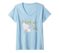 Womens Quirky Cat Doodle Twee Aesthetic Hipness Purgatory Hipster V-Neck T-Shirt