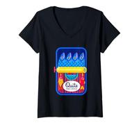 Womens Quite The Catch Humorous Fish Theme V-Neck T-Shirt