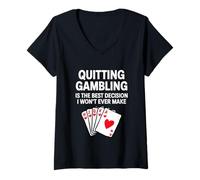 Womens Quitting Gambling is The Best Decision I Won’t Ever Make V-Neck T-Shirt