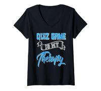Womens Quiz Puzzle Relief Humor Mental Escape Fun Quote V-Neck T-Shirt