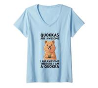 Women's Quokkas are Awesome I Am Awesome Therefore I Am A Quokka V-Neck T-Shirt