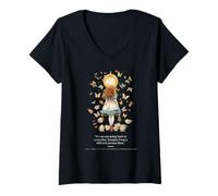 Womens Quote Lewis Carroll’s Alice’s Adventures in Wonderland 1865 V-Neck T-Shirt