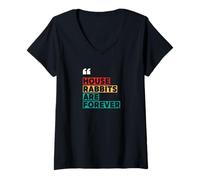 Womens Rabbit Adoption, House Rabbits are Forever V-Neck T-Shirt