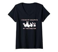 Womens Rabbit Adoption, I Found My Soulmate at The Shelter V-Neck T-Shirt