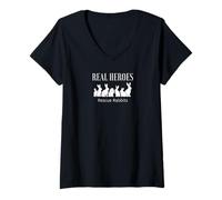 Womens Rabbit Adoption, Real Heroes Rescue Rabbits V-Neck T-Shirt