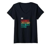 Womens Rabbit Adoption, Rescue Rabbits are The Best V-Neck T-Shirt