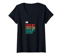 Womens Rabbit Adoption, Save A Rabbit Save a Soul V-Neck T-Shirt