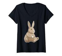 Womens Rabbit Coffee Mug V-Neck T-Shirt