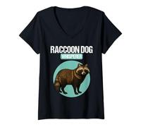 Womens Raccoon Dog Whisperer Raccoon Dogs Raccoon Dog V-Neck T-Shirt