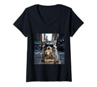 Women's Raccoon Enjoying Tacos Night Out Cinco de Mayo Taco Crew V-Neck T-Shirt