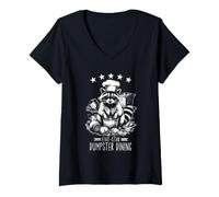 Women's Raccoon Five-Star Dumpster Dining V-Neck T-Shirt