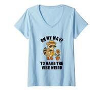 Womens Raccoon Gardening On My Way to Make The Vibe Weird Plants V-Neck T-Shirt