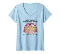 Womens Raccoon: I Won't Announce My Descent into Madness V-Neck T-Shirt