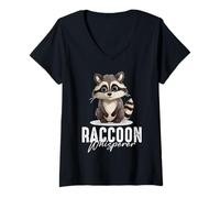 Womens Raccoon Whisperer Cute Raccoon V-Neck T-Shirt
