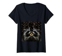 Women's Raccoons Enjoying Tacos Night Out Cinco de Mayo Taco Crew V-Neck T-Shirt
