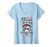 Womens Raccoons I'm Not Mean I'm Just Honest The Truth Hurts Here V-Neck T-Shirt