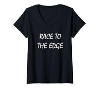 Womens Race to The Edge V-Neck T-Shirt