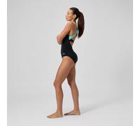 Speedo Women's Flex Band Swimsuit with Built in Swim Bra, Anthracite, 38