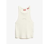Women's racerback tank top with logo Superdry Essential Blanc M