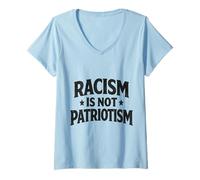 Women's Racism is not Patriotism Resist Make America Better March V-Neck T-Shirt