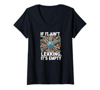 Women's Radial Engine If It Ain't Leaking Its Empty Mechanic V-Neck T-Shirt