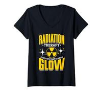 Women's Radiation Therapy Gives You that Certain Glow Humor V-Neck T-Shirt