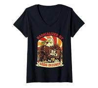 Women's Radicalized by Basic Decency Kindness Peace Political Tees V-Neck T-Shirt
