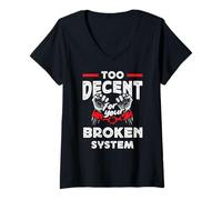 Women's Radicalized By Basic Decency Social Justice V-Neck T-Shirt