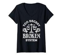 Women's Radicalized By Basic Decency Social Justice V-Neck T-Shirt