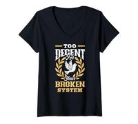 Women's Radicalized By Basic Decency Social Justice V-Neck T-Shirt