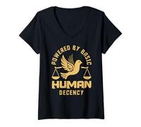 Women's Radicalized By Basic Decency Social Justice V-Neck T-Shirt