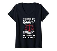 Women's Radicalized By Basic Decency Social Justice V-Neck T-Shirt