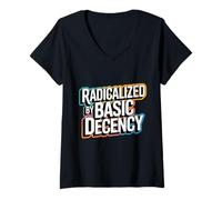 Womens radicalized by Basic Decency V-Neck T-Shirt