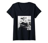 Womens Radio 1 DJ John Peel 1982 by Virginia Turbett V-Neck T-Shirt