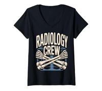 Women's Radiology Crew Xray Skeleton Bones Hospital V-Neck T-Shirt