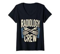 Women's Radiology Crew Xray Skeleton Bones Hospital V-Neck T-Shirt