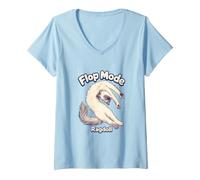 Women's Ragdoll Cat Flop Mode, Plume Tail Brush Floof V-Neck T-Shirt