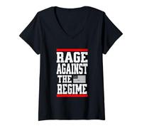 Womens Rage Against The Regime Political Protest V-Neck T-Shirt