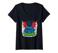 Womens Rage Against The Regime Political Protest V-Neck T-Shirt