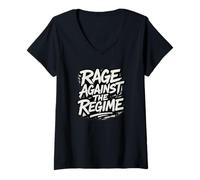 Womens Rage Against The Regime Political Protest V-Neck T-Shirt