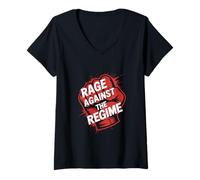 Womens Rage Against The Regime Protest V-Neck T-Shirt