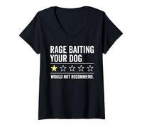 Womens Rage Baiting Your Dog Rating Would Not Recommend V-Neck T-Shirt