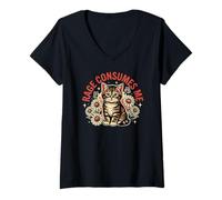 Women's Rage consumes me cat Desing V-Neck T-Shirt