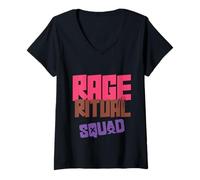 Womens Rage Ritual Squad Empowerment & Unity V-Neck T-Shirt