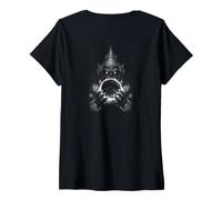 Women's Rahu Thai Eclipse Demon of a Dark Mythology V-Neck T-Shirt