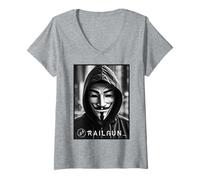 Womens RAILGUN - Private, Anonymous Decentralized Cryptography V-Neck T-Shirt