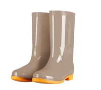 Women's Rain Boots Calf Length Non-Slip Rubber Shoes for Daily Outdoor Use Comfortable Durable TPR Sole Design, khaki, 5 UK