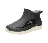Women's Rain Boots, Waterproof, Comfortable, Breathable, Fashion Rain Shoes, Garden Shoes, Short, Non-Slip Short Boots, Outdoor Wellington Boots, Suitable for Rainy Day, Travel, Fishing, black, 5 UK