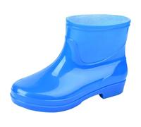 Women's Rain Boots, Work Boots, Rubber Shoes for Rain, Plain Platform with Heel, Non-Slip, Wellington Boots, Wide Calf, Outdoor Garden Shoes, Comfortable, blue, 8.5 UK